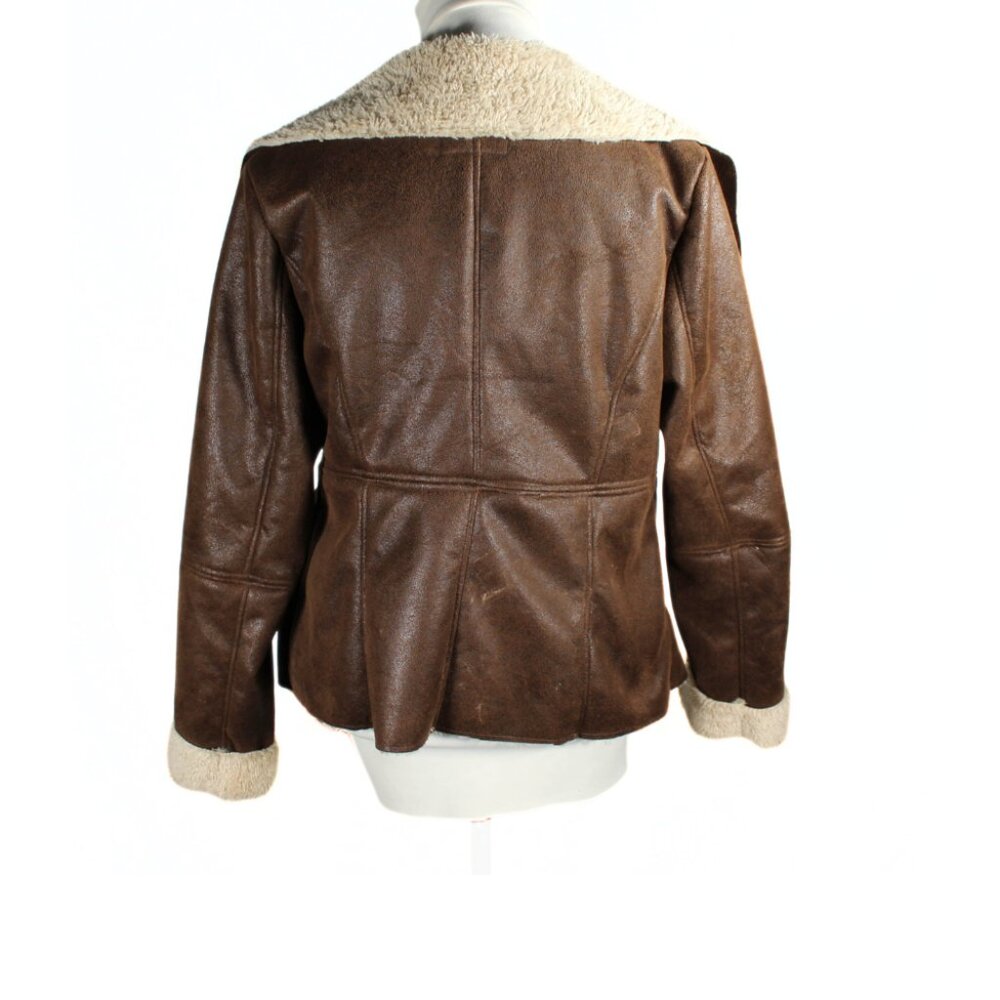 70s Rocker-Inspired Chocolate Brown Sherpa Jacket Penny Lane & Daisy Jones - Picture 4 of 13